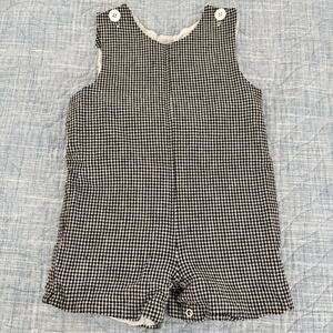 Kelly’s Kids Natural Fibers Black and White Gingham Jon Jon Size 3T